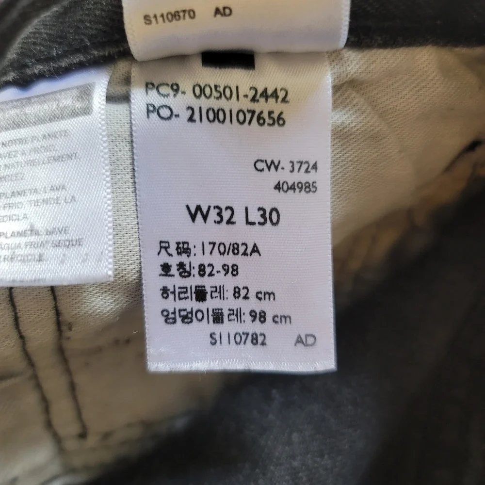 Levi's 501 Original Fit Jeans Mens 32x30 Black Straight Leg‎ Button Fly Denim